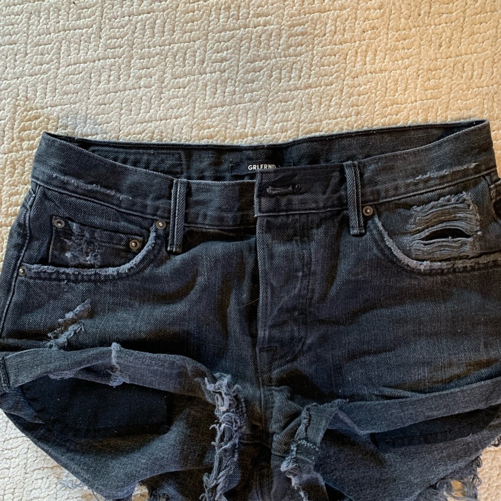 GRLFRND DENIM black jean shorts